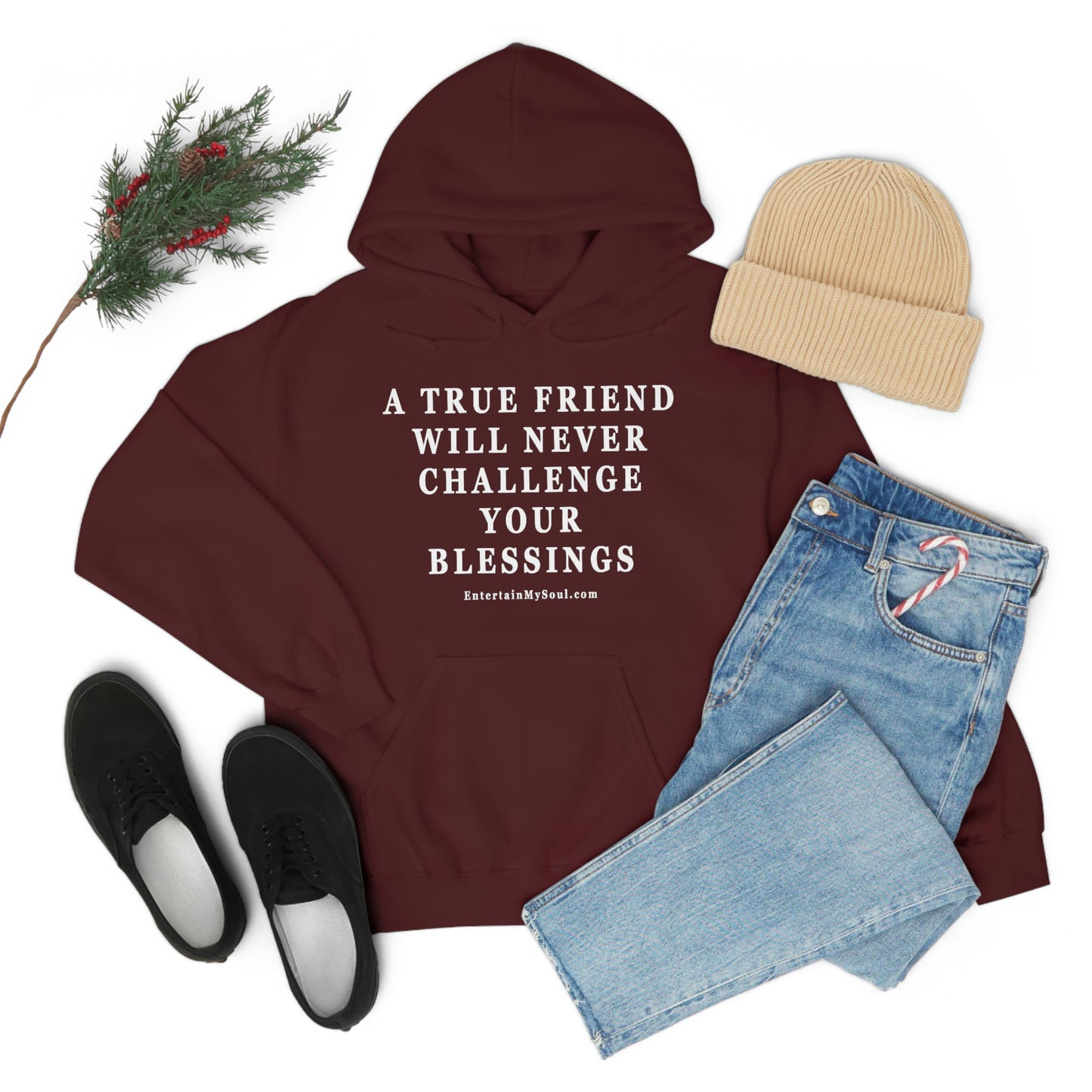 Unisex Heavy Blend™ Hooded Sweatshirt A True Friend Will Never Challenge Your Blessings