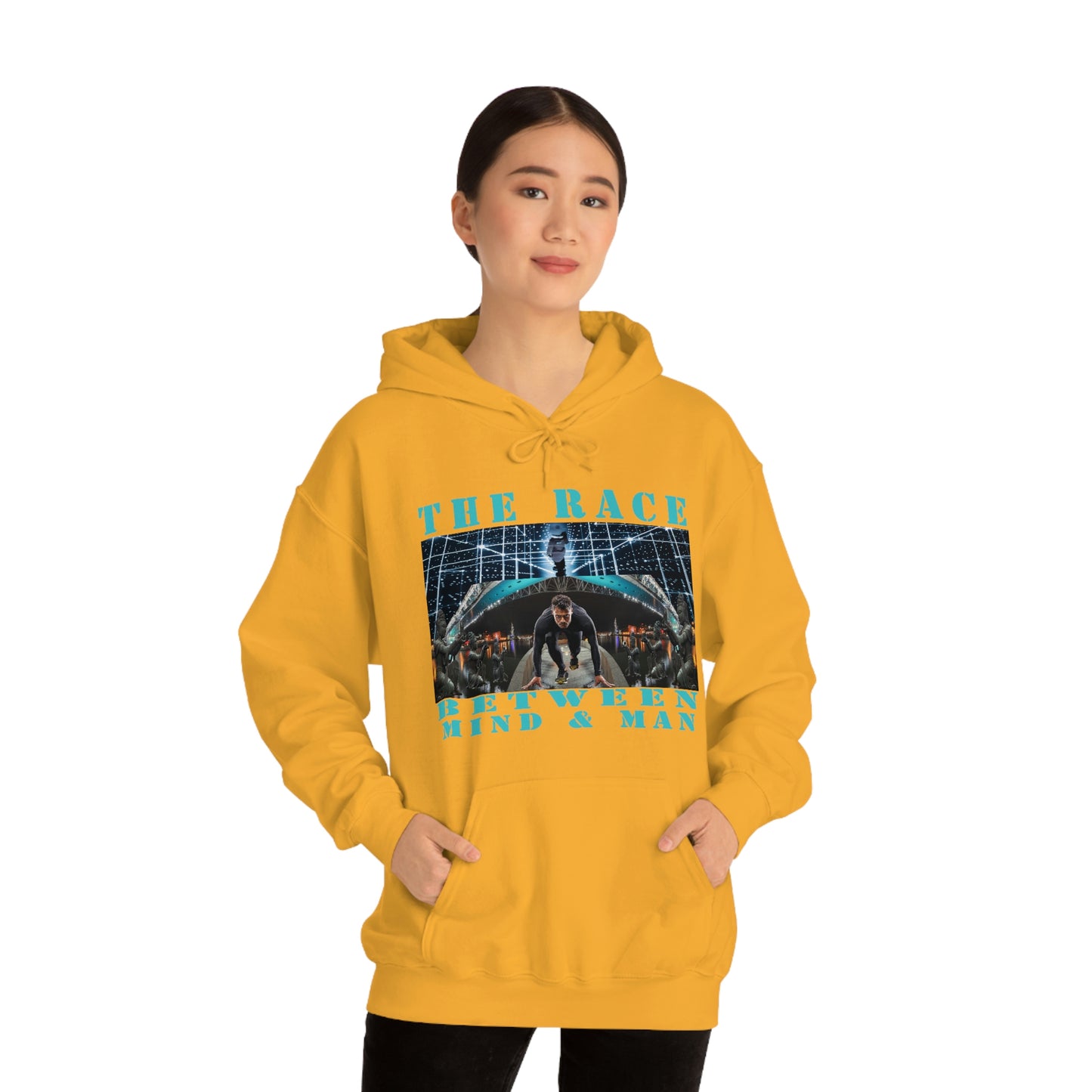 Unisex The Race Between Mind and Man Heavy Blend™ Hooded Sweatshirt