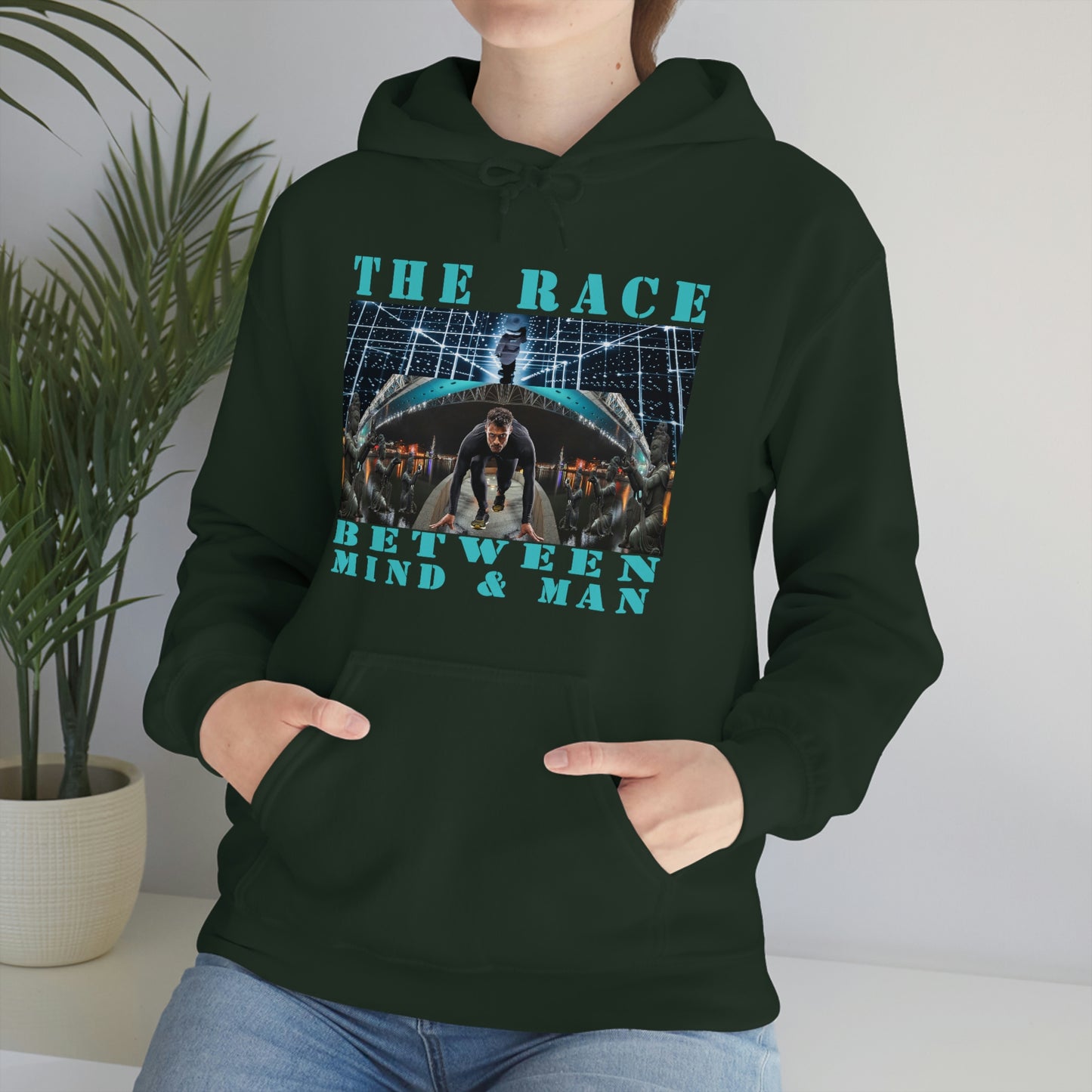 Unisex The Race Between Mind and Man Heavy Blend™ Hooded Sweatshirt