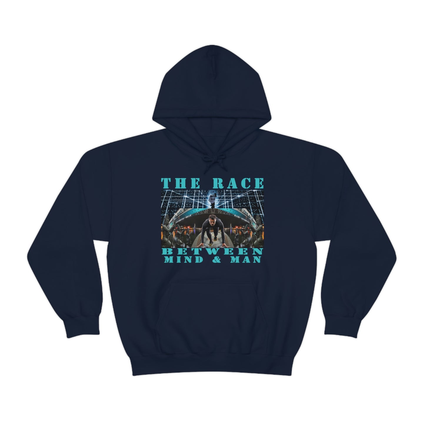 Unisex The Race Between Mind and Man Heavy Blend™ Hooded Sweatshirt