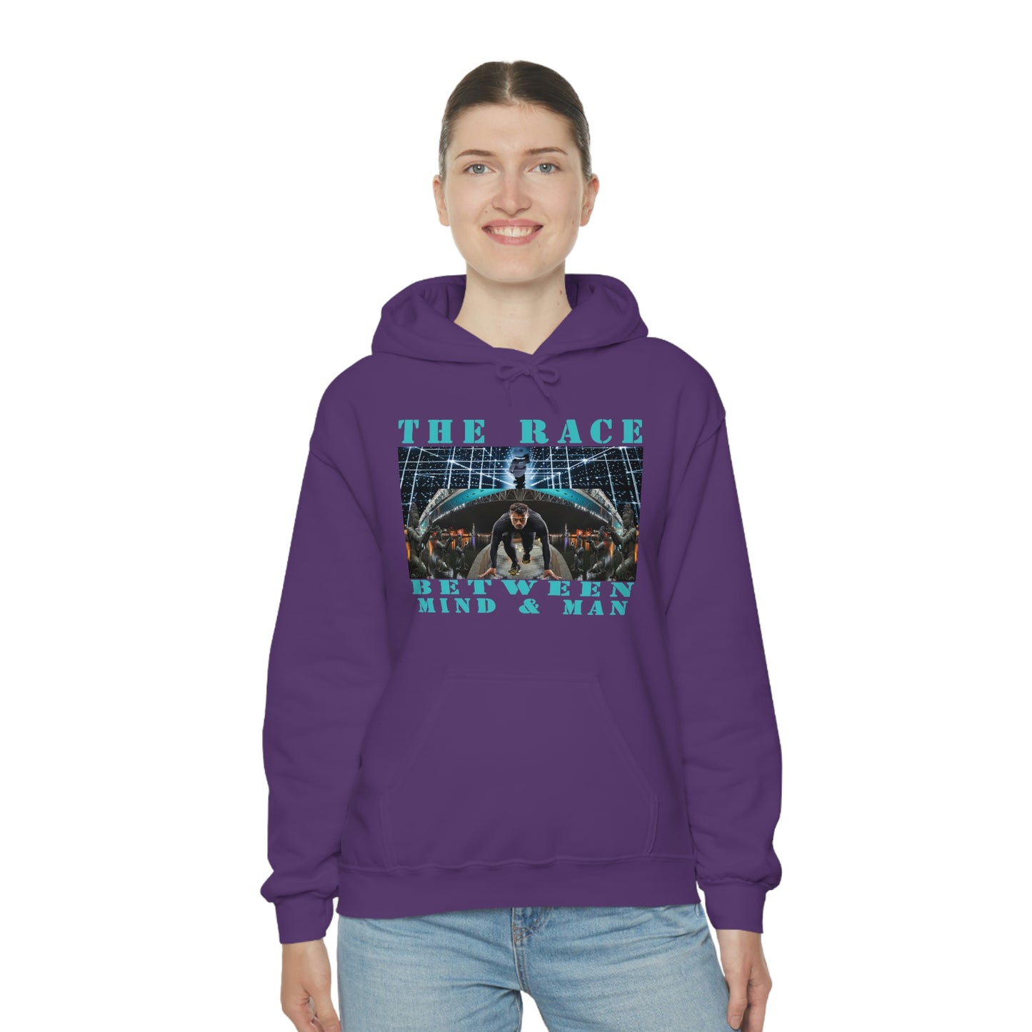 Unisex The Race Between Mind and Man Heavy Blend™ Hooded Sweatshirt