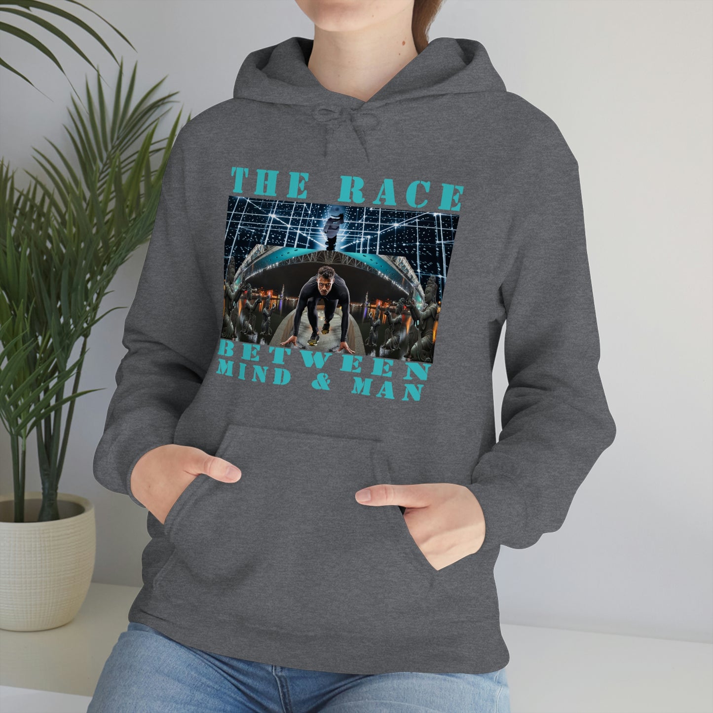 Unisex The Race Between Mind and Man Heavy Blend™ Hooded Sweatshirt