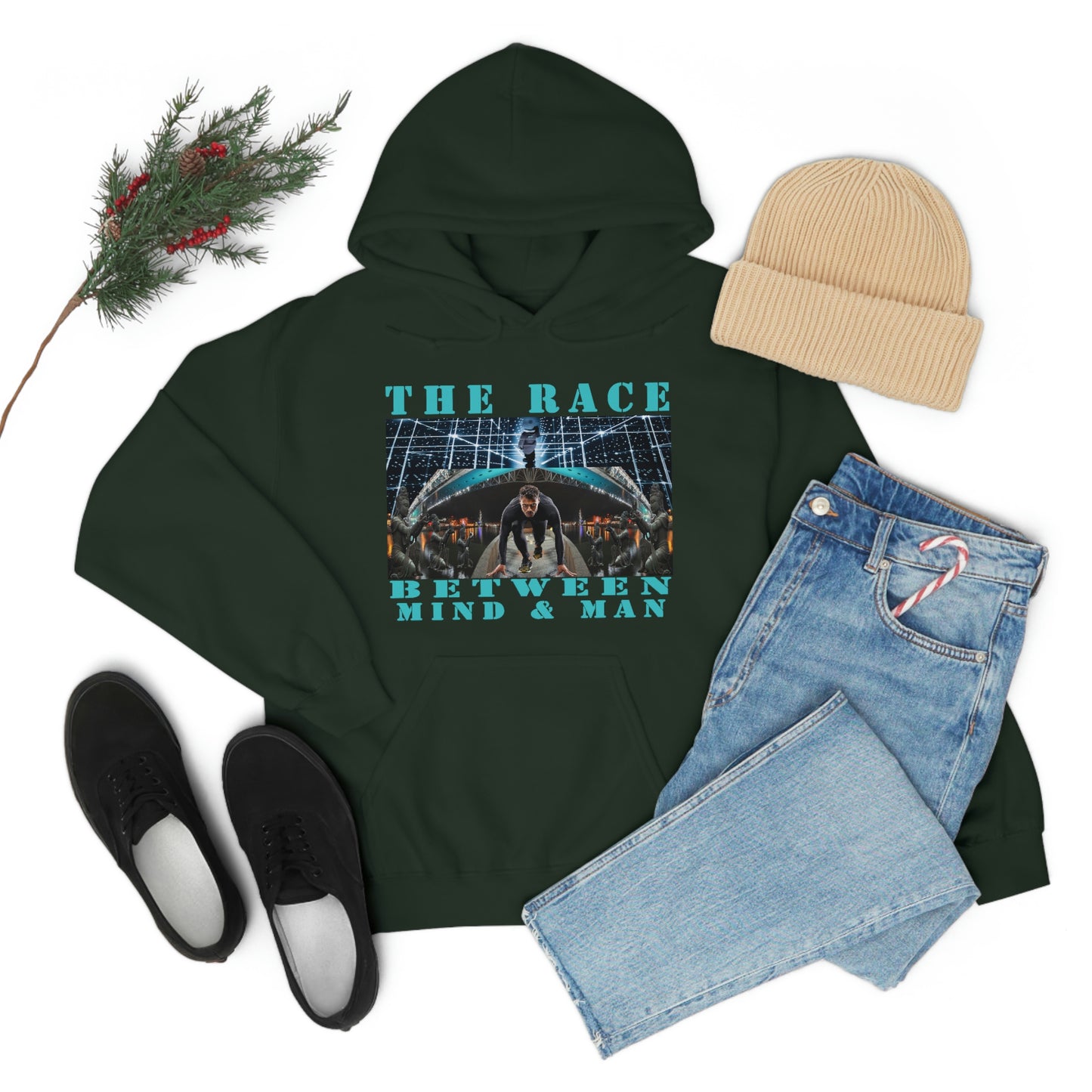 Unisex The Race Between Mind and Man Heavy Blend™ Hooded Sweatshirt