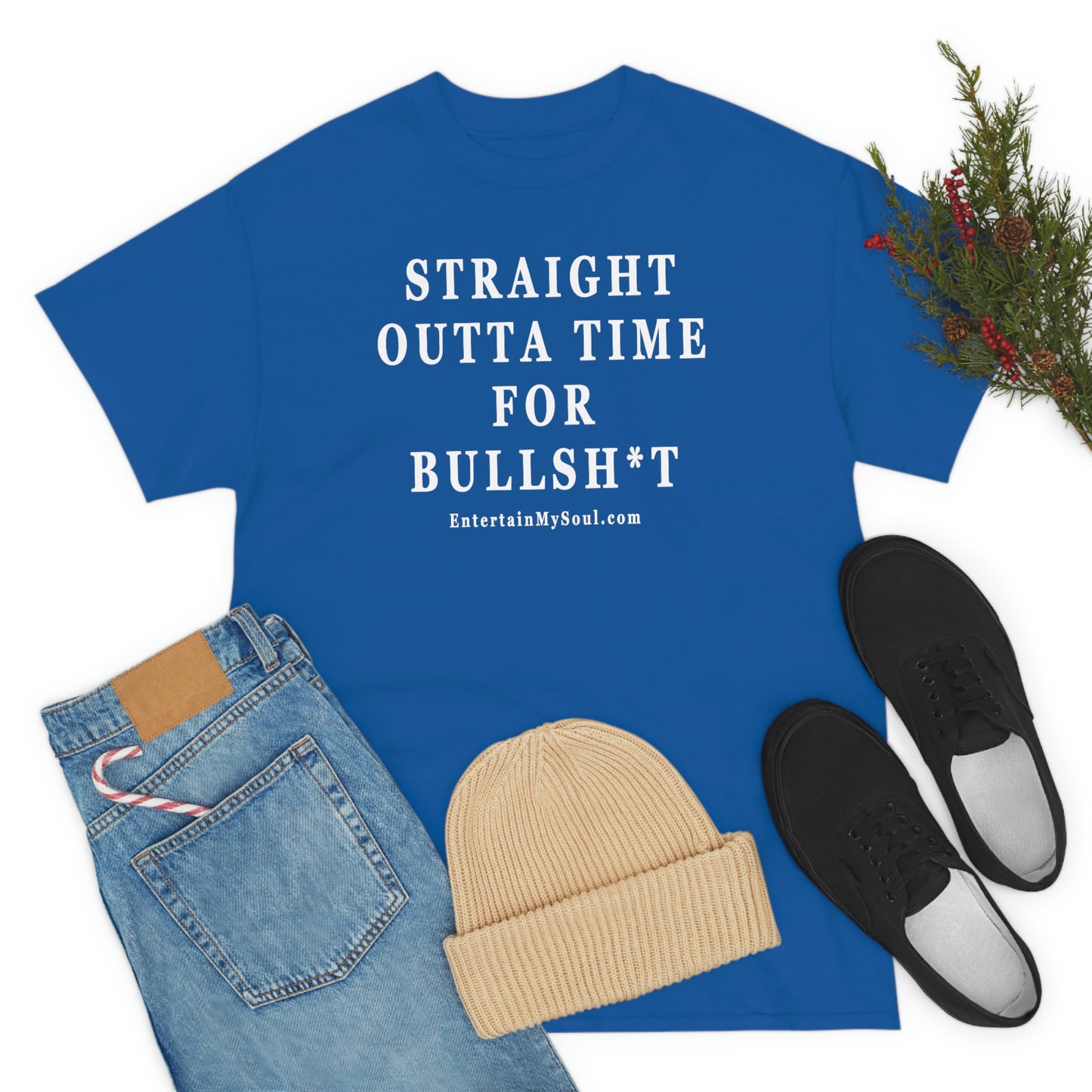 Unisex Heavy Cotton Tee Straight Outta Time for Bullsh*t