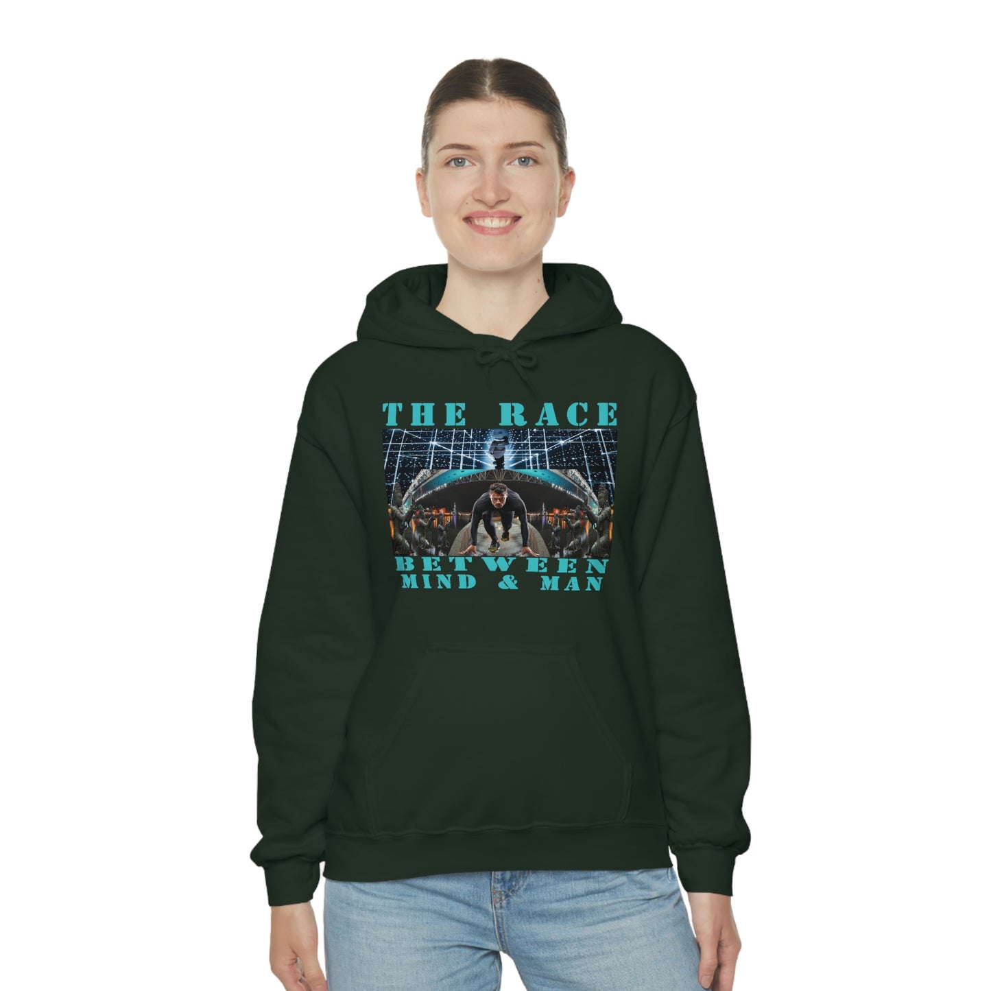 Unisex The Race Between Mind and Man Heavy Blend™ Hooded Sweatshirt