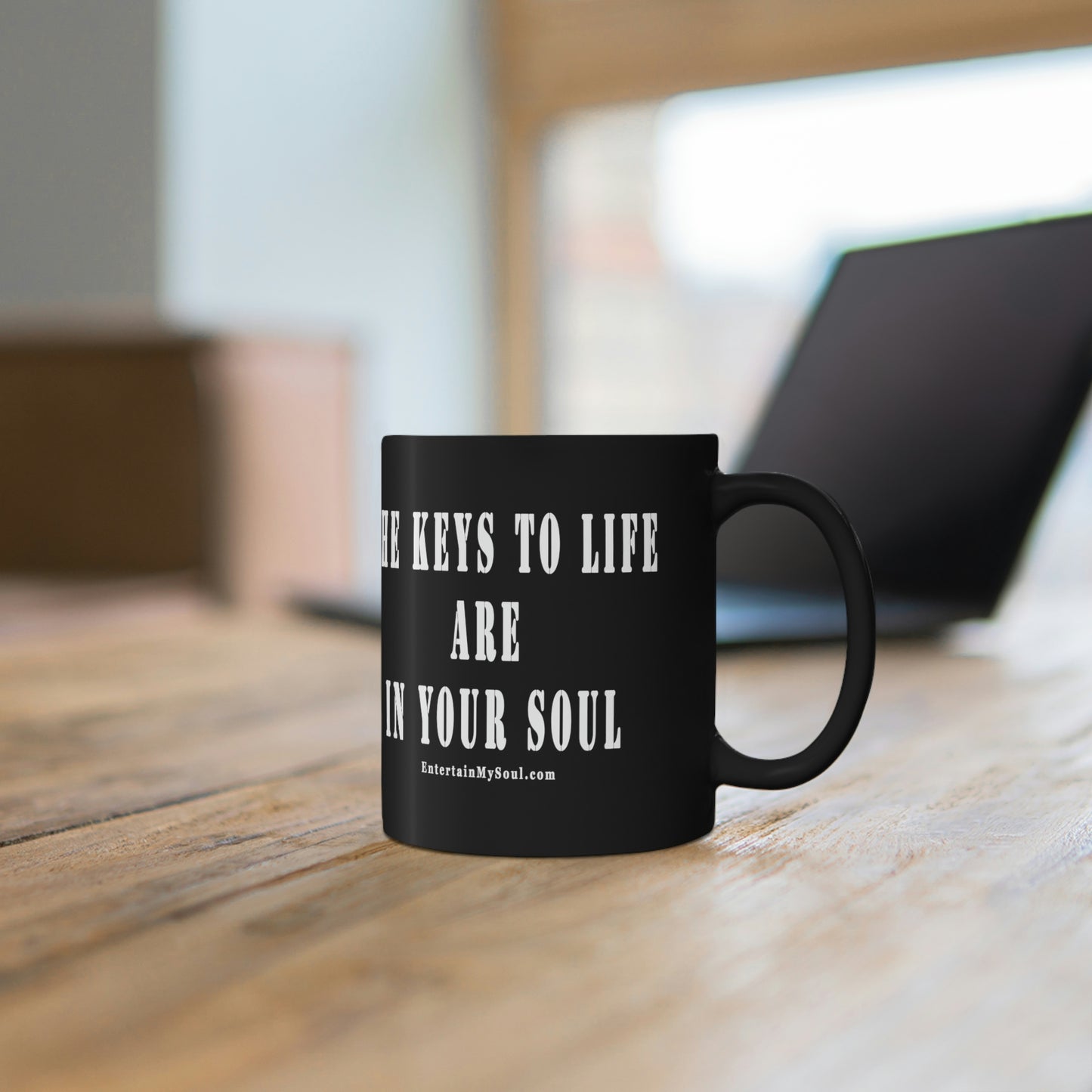 11oz Black Mug The Keys to Life are in Your Soul