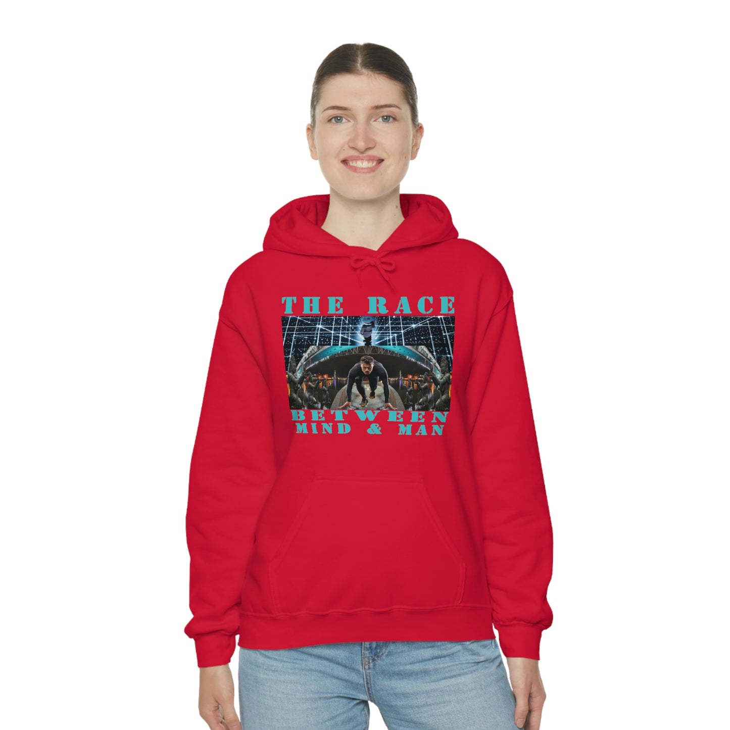 Unisex The Race Between Mind and Man Heavy Blend™ Hooded Sweatshirt