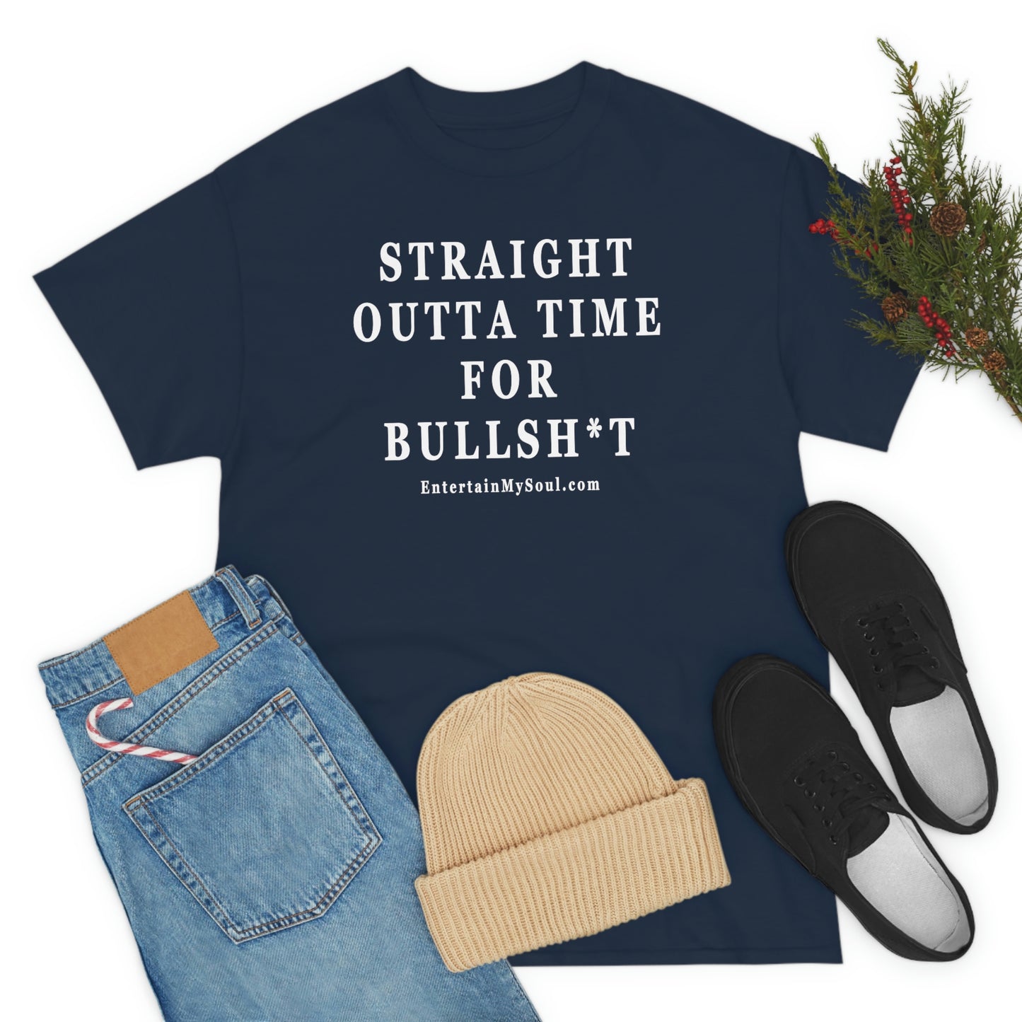 Unisex Heavy Cotton Tee Straight Outta Time for Bullsh*t