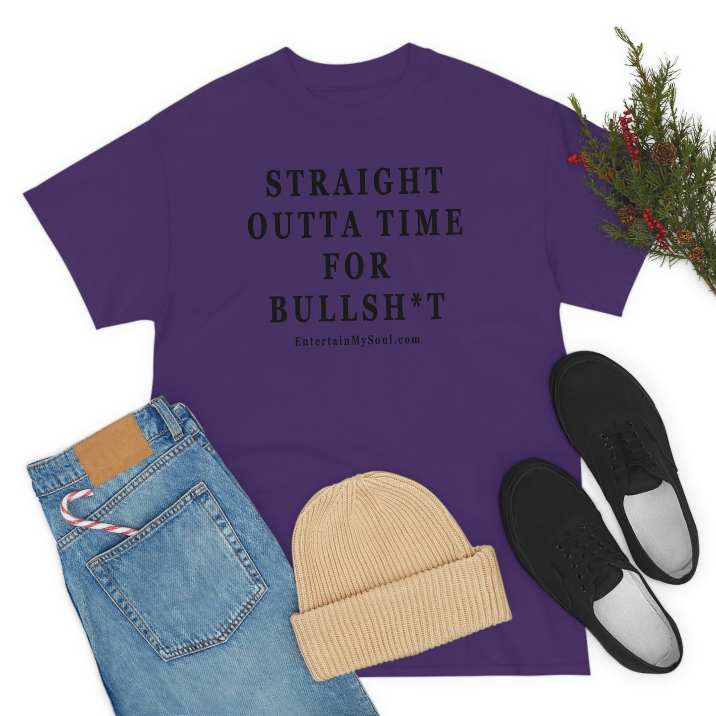 Unisex Heavy Cotton Tee Straight Outta Time for Bullsh*t