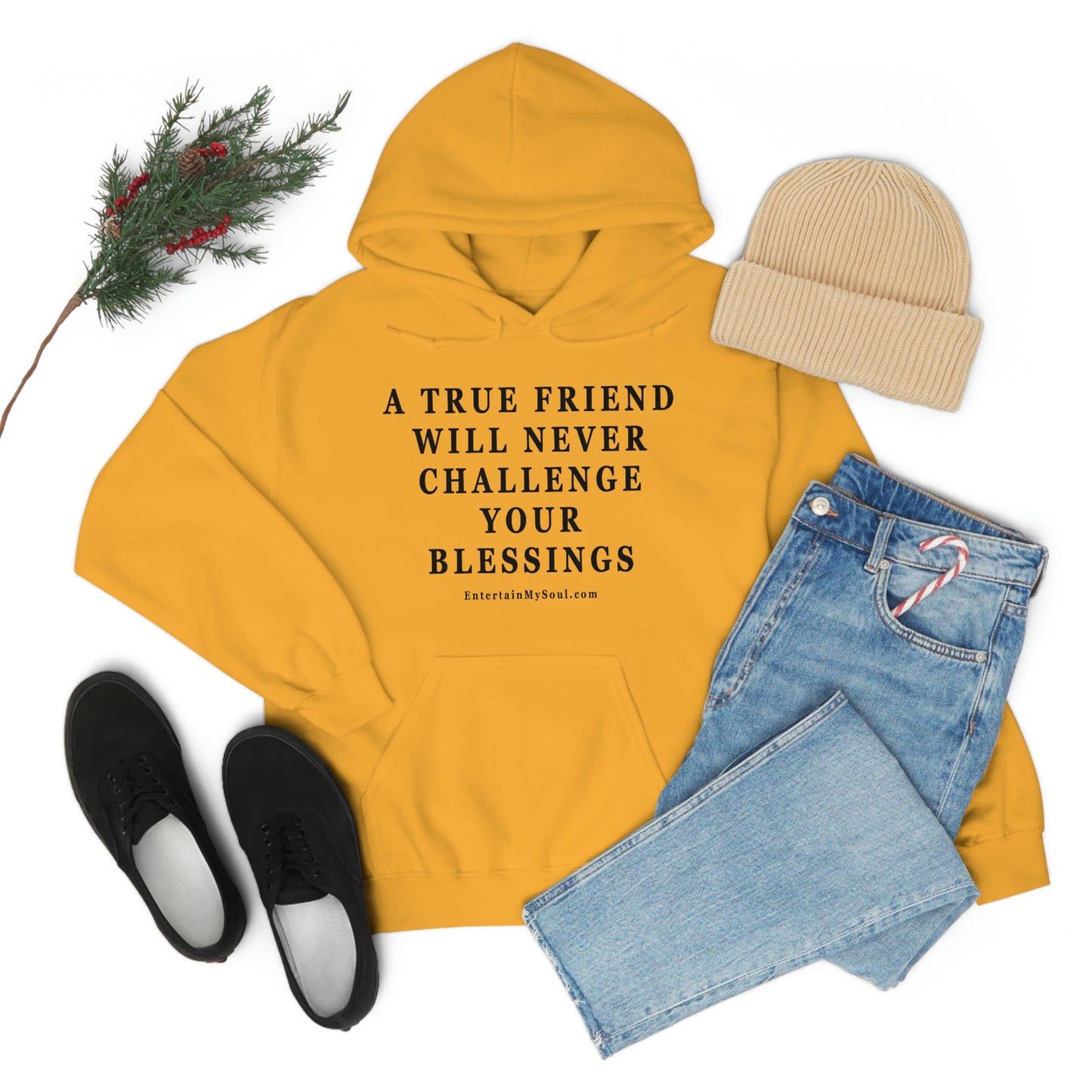 Unisex Heavy Blend™ Hooded Sweatshirt A True Friend Will Never Challenge Your Blessings