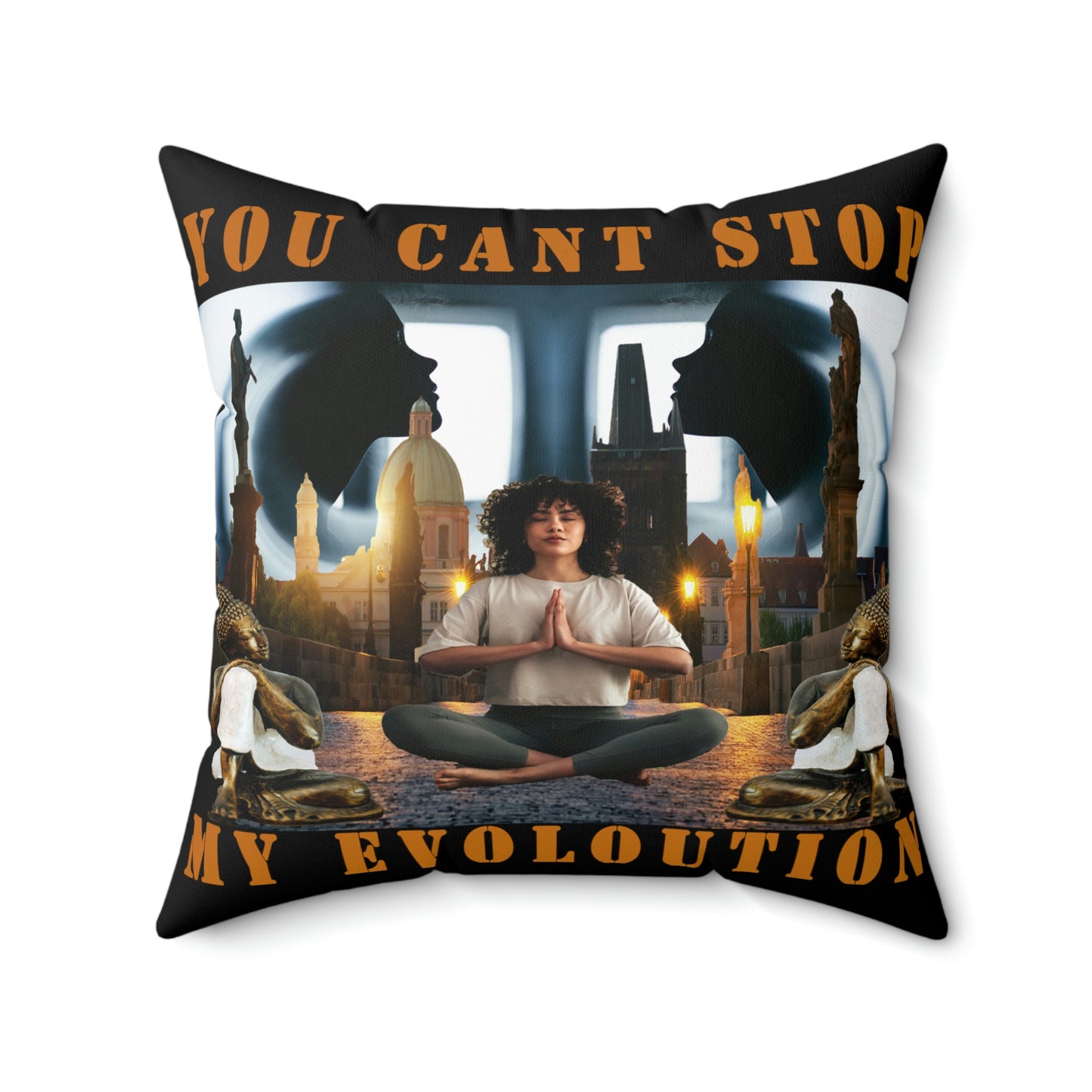 Spun Polyester Square Pillow YOU CAN'T STOP MY EVOLUTION