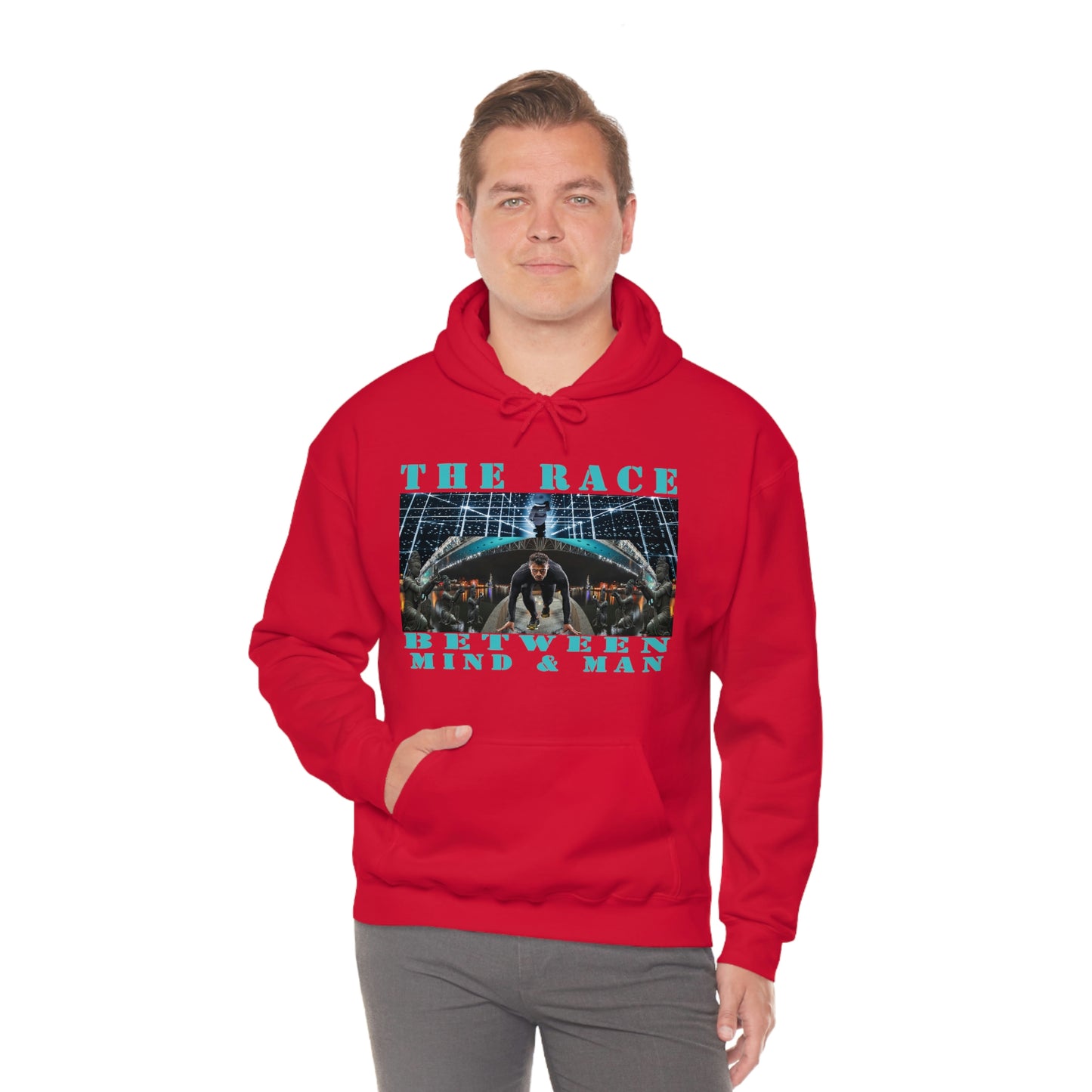 Unisex The Race Between Mind and Man Heavy Blend™ Hooded Sweatshirt