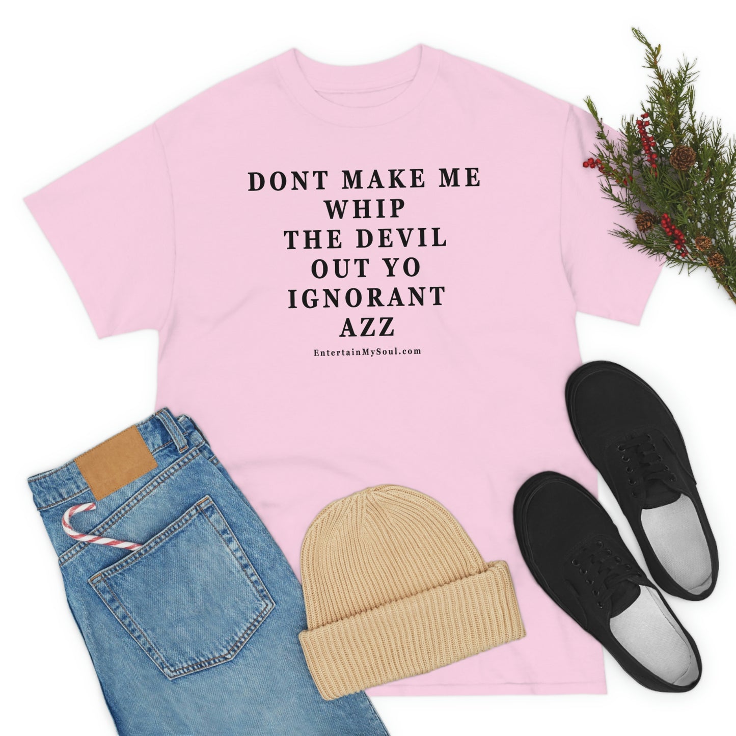 Unisex Heavy Cotton Tee Words Dont Make Me Whip the Devil Out Yo Ignorant Azz