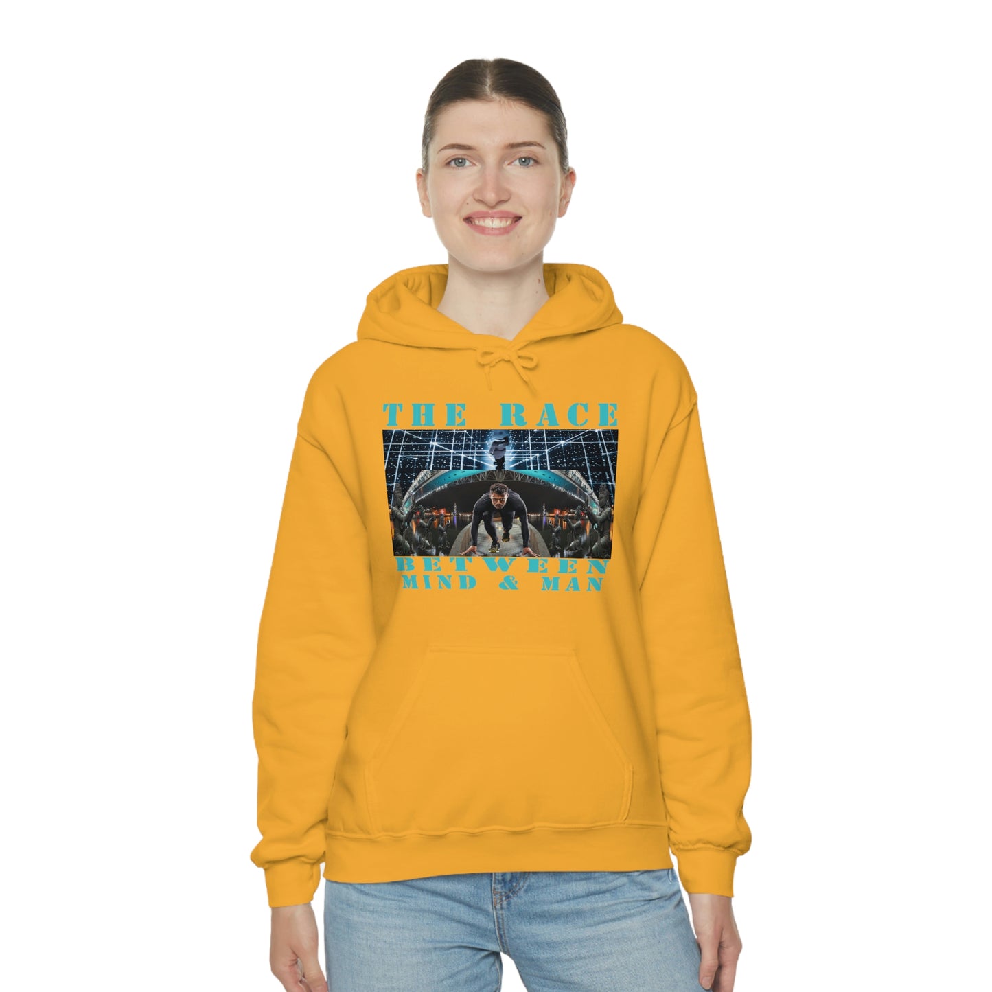 Unisex The Race Between Mind and Man Heavy Blend™ Hooded Sweatshirt