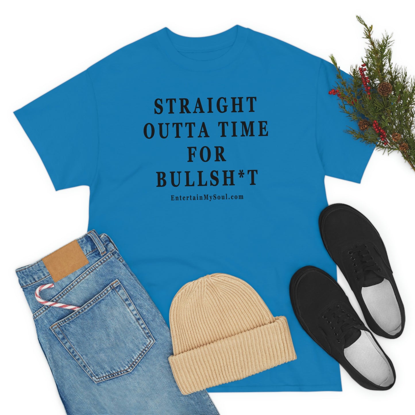 Unisex Heavy Cotton Tee Straight Outta Time for Bullsh*t