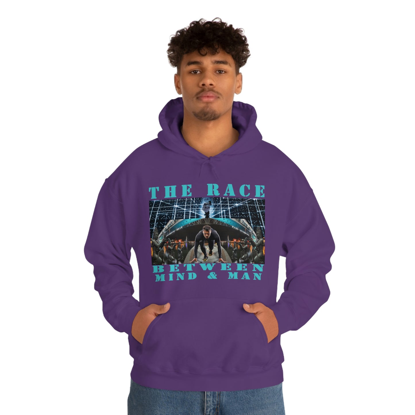 Unisex The Race Between Mind and Man Heavy Blend™ Hooded Sweatshirt