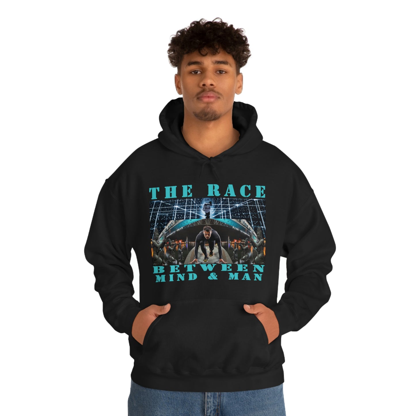 Unisex The Race Between Mind and Man Heavy Blend™ Hooded Sweatshirt