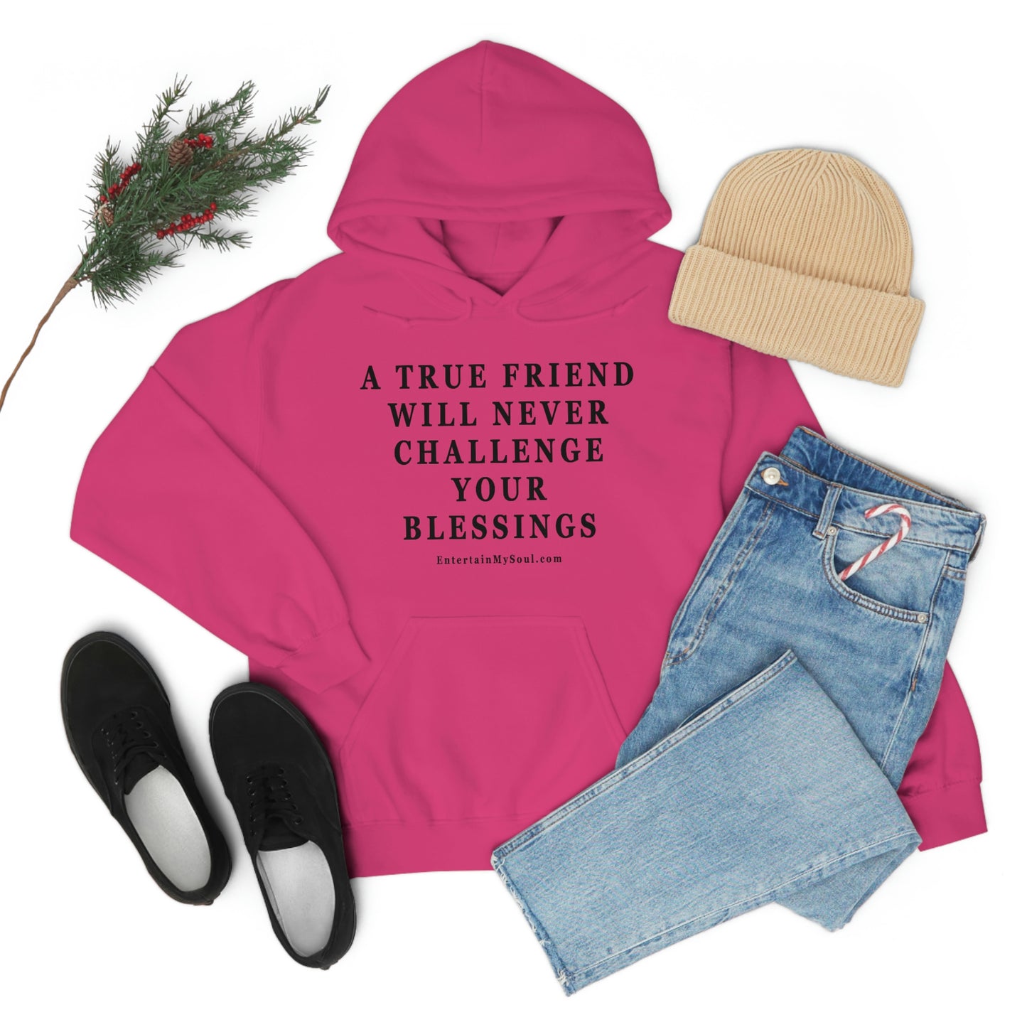 Unisex Heavy Blend™ Hooded Sweatshirt A True Friend Will Never Challenge Your Blessings