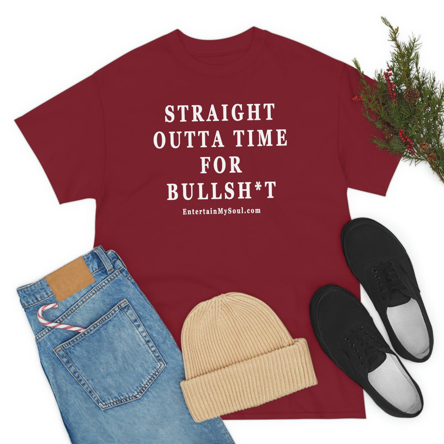 Unisex Heavy Cotton Tee Straight Outta Time for Bullsh*t