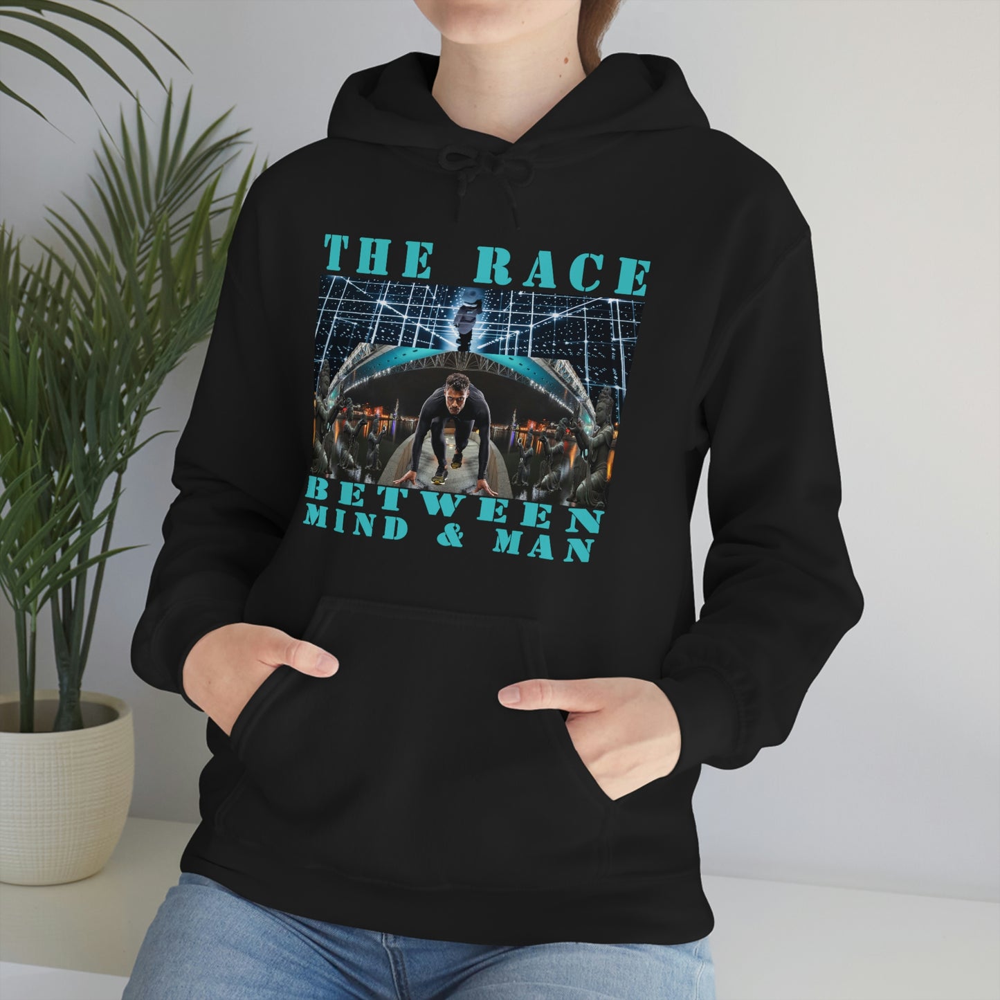 Unisex The Race Between Mind and Man Heavy Blend™ Hooded Sweatshirt