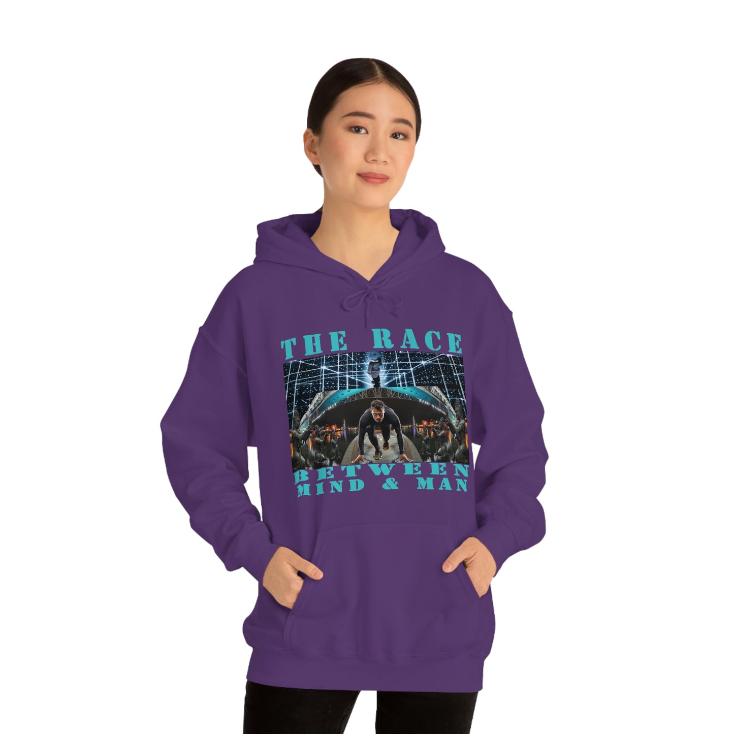 Unisex The Race Between Mind and Man Heavy Blend™ Hooded Sweatshirt