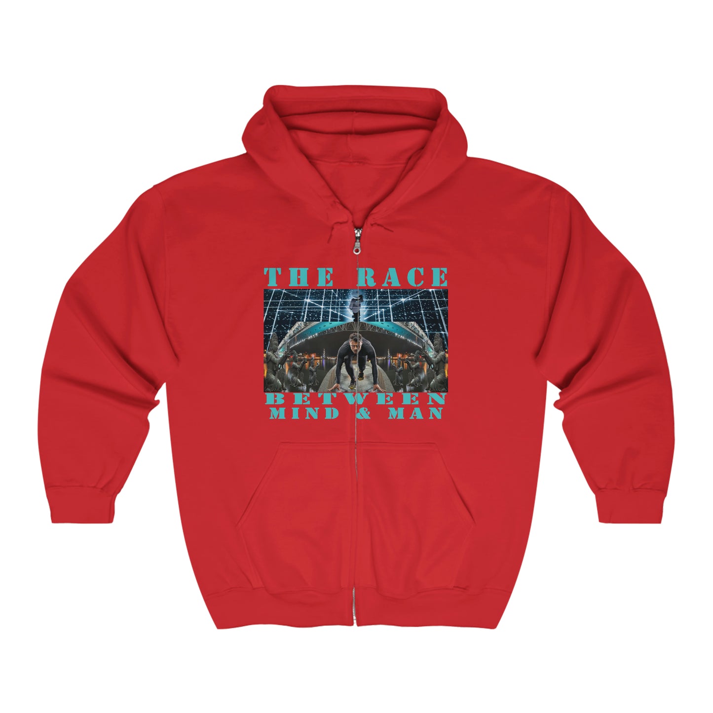 Unisex The Race Between Mind and Man Heavy Blend™ Full Zip Hooded Sweatshirt