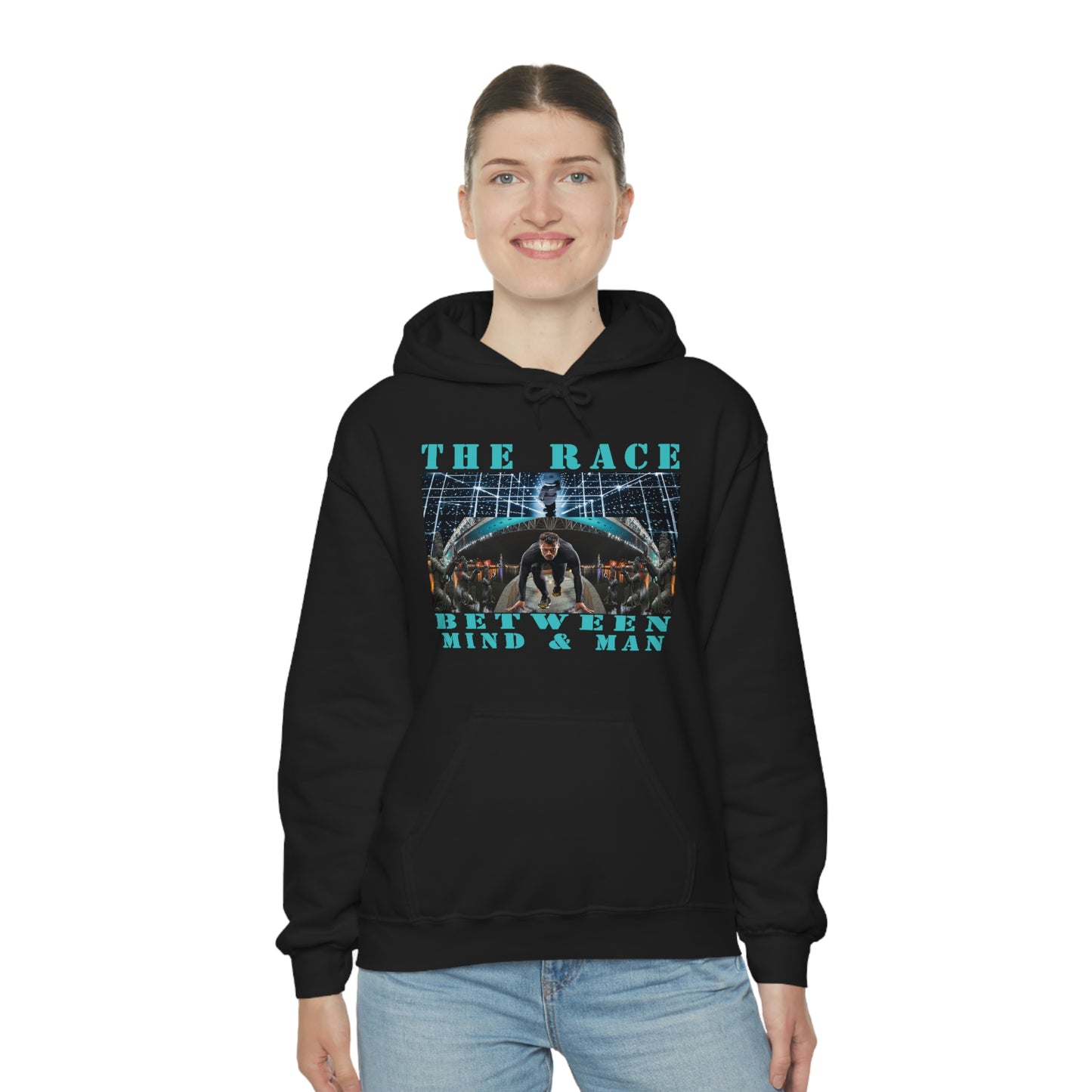 Unisex The Race Between Mind and Man Heavy Blend™ Hooded Sweatshirt